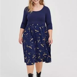 Midi Skater Dress - Harry Potter Flying Keys  Size 3